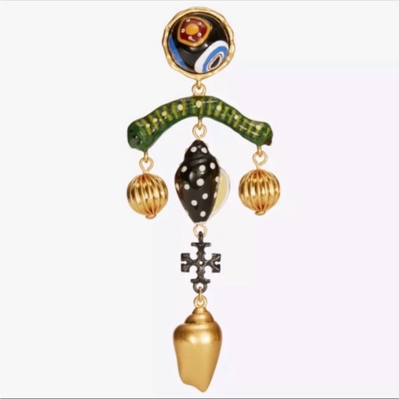 Tory Burch final sale Roxanne charms hand painted statement earrings - Picture 4 of 7